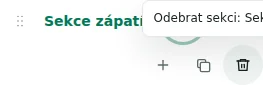 Odebrat řádek — Smazání vyžaduje potvrzení. Zkontrolujte cílové umístění obsahu; poslední potřebný kontejner je chráněný.