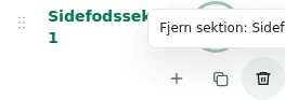 Fjern række — Sletning kræver bekræftelse. Kontrollér indholdets foreslåede destination; den sidste nødvendige beholder er beskyttet.