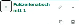 Move section — Ziehen Sie am Griff, um Abschnitte oder Spalten innerhalb ihres Abschnitts umzuordnen. Die Reihenfolge wird im Entwurf gespeichert.