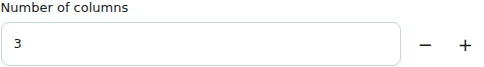 Number of columns — Column count adds or removes containers. Reducing it requires confirmation and moves contents to the last remaining column, preserving text and images.