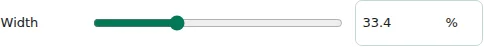 Width — Column width accepts 1–100% or 1–2000 px. Slider and input edit the same value. Percentages account for the horizontal gap; margins fit inside the column’s outer width. Columns that do not fit wrap onto the next line.