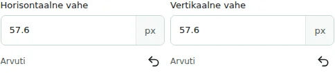 Horisontaalne vahe / Vertikaalne vahe — Rõht- ja püstivahed: 0–512 px veergude või elementide vahel. Need ei asenda sise- ega välisvahesid.