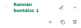 Socruithe rannáin — Roghnaigh an buntásc agus cliceáil ainm na rannóige chun na socruithe a oscailt.