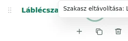 Összecsukás / Kibontás — Az összecsukás csak a szerkesztő listáját rejti el. A bolt lábléce látható marad.