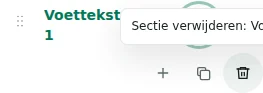 Rij verwijderen — Verwijderen vraagt bevestiging. Controleer de voorgestelde bestemming van de inhoud; de laatste noodzakelijke container is beschermd.