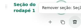 Remover linha — Eliminar exige confirmação. Verifique o destino proposto para o conteúdo; o último contêiner necessário está protegido.