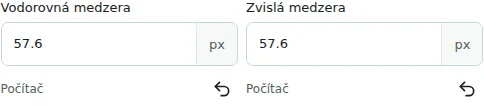 Vodorovná medzera / Zvislá medzera — Vodorovné a zvislé medzery: 0–512 px medzi stĺpcami alebo prvkami. Nenahrádzajú vnútorné ani vonkajšie odstupy.