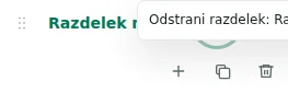 Strni / Razširi — Strnitev skrije samo seznam urejevalnika. Noga trgovine ostane vidna.