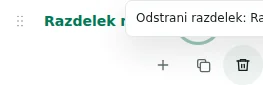 Odstrani vrstico — Brisanje zahteva potrditev. Preverite predlagani cilj vsebine; zadnji potreben vsebnik je zaščiten.
