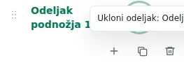 Skupi / Proširi — Skupljanje skriva samo listu uređivača. Podnožje prodavnice ostaje vidljivo.