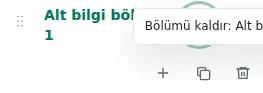 Daralt / Genişlet — Daraltma yalnızca düzenleyici listesini gizler. Mağazanın altbilgisi görünür kalır.