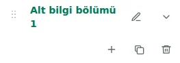 Bölüm ayarları — Altbilgiyi seçin ve ayarları açmak için bölüm adına tıklayın.